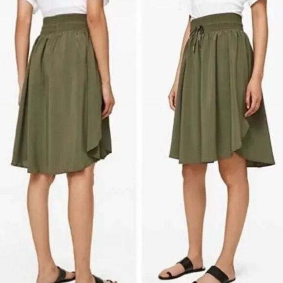 Lululemon The Everyday Skirt Olive Green Size 4 Athleisure - Picture 3 of 7